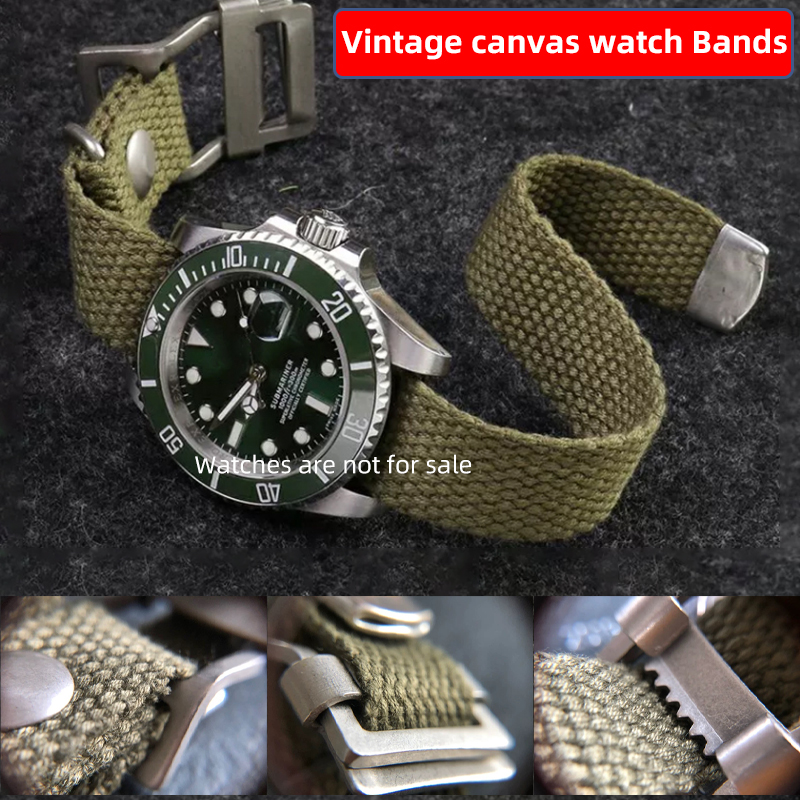 20mm 22mm 19mm 21mm High quali - Canvas Strap Watch ulasan dan harga
