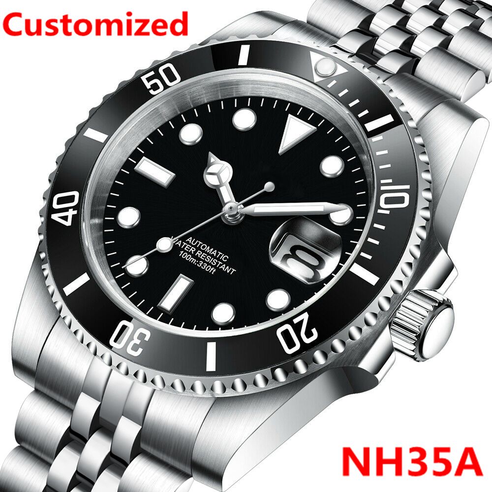 DIY Logo 40MM Dive Watch NH35  - Stainless Bracelet Diver ulasan dan harga