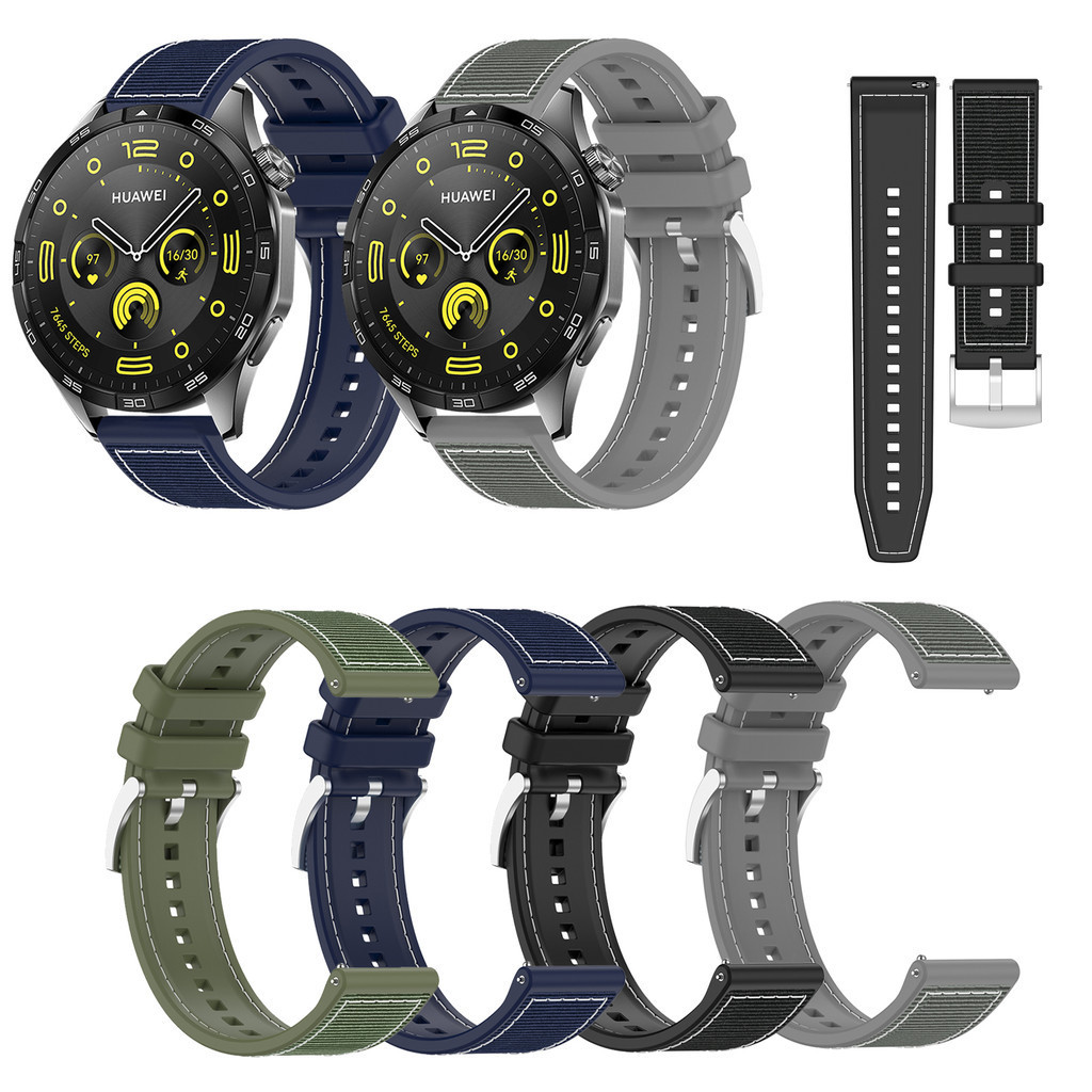 22mm Woven Nylon+Silicone Stra - Silicone Watch Band 22Mm ulasan dan harga