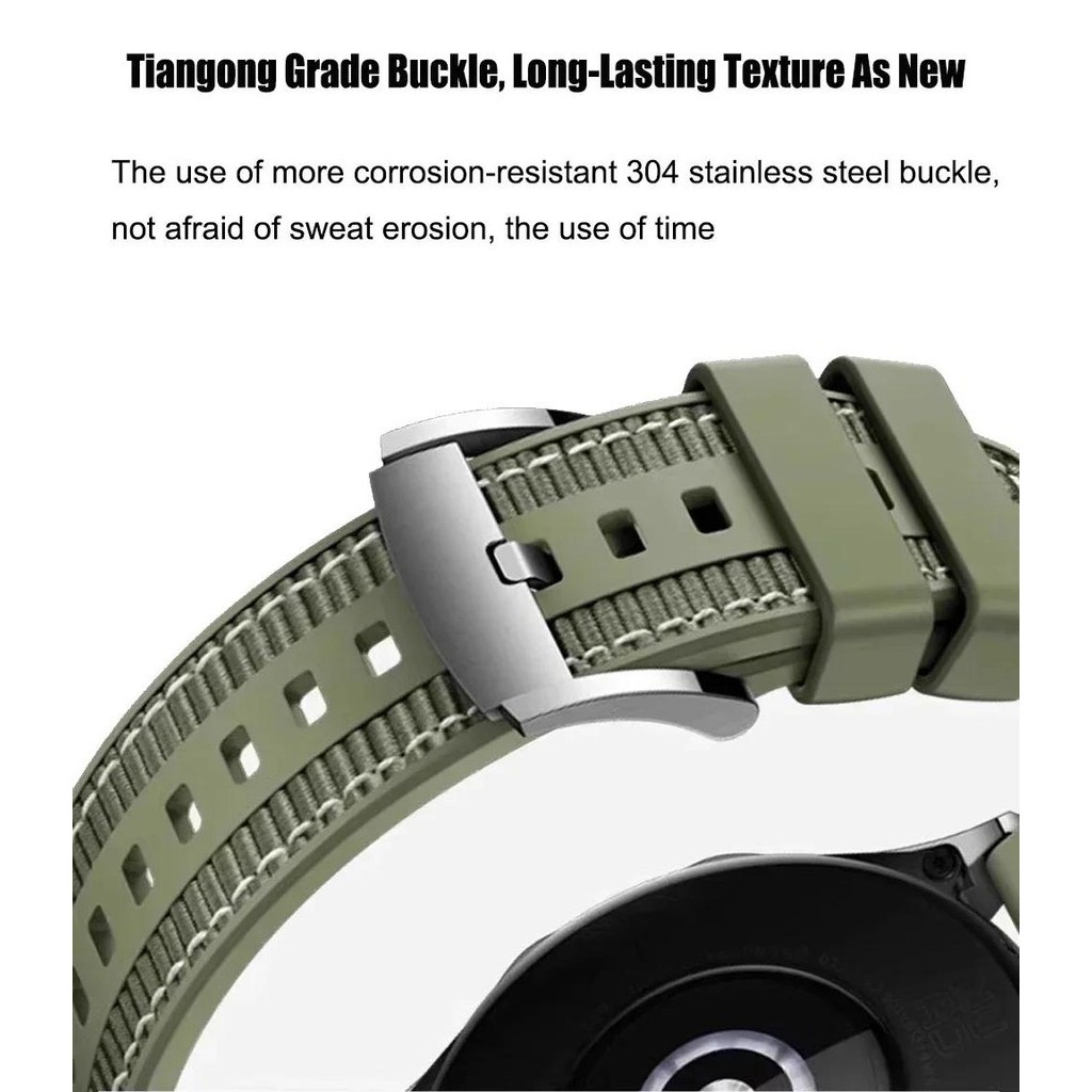 22mm Woven Nylon+Silicone Stra - Silicone Watch Band 22Mm ulasan dan harga