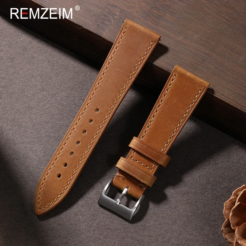 Crazy Horse Quick Release Leat - Suede Strap Watch ulasan dan harga