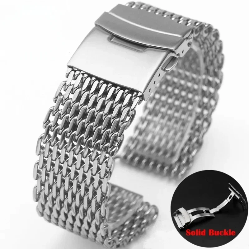 18/20/22/24mm Mesh Solid Stain - Mesh Strap Metal ulasan dan harga