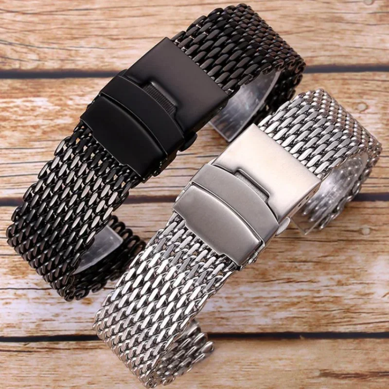 18/20/22/24mm Mesh Solid Stain - Mesh Strap Metal ulasan dan harga