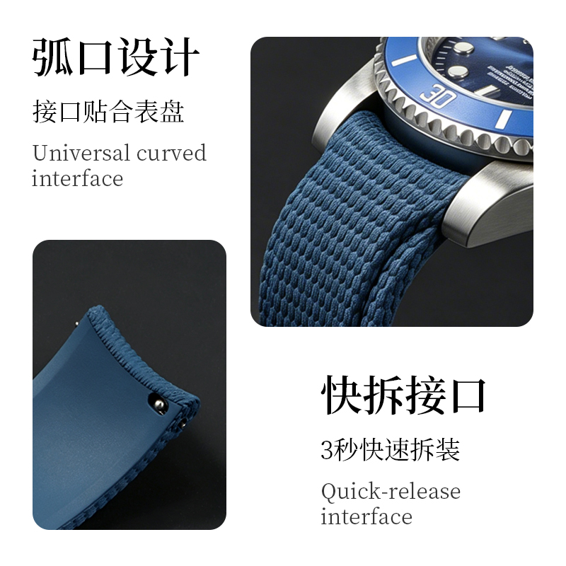 Curved End Fluororubber Watch  - Omega Watch Speedmaster ulasan dan harga