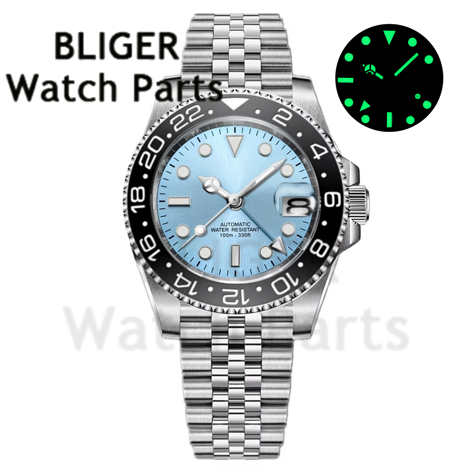 Custom Fashion GMT 40mm Men NH - Stainless Bracelet Diver ulasan dan harga