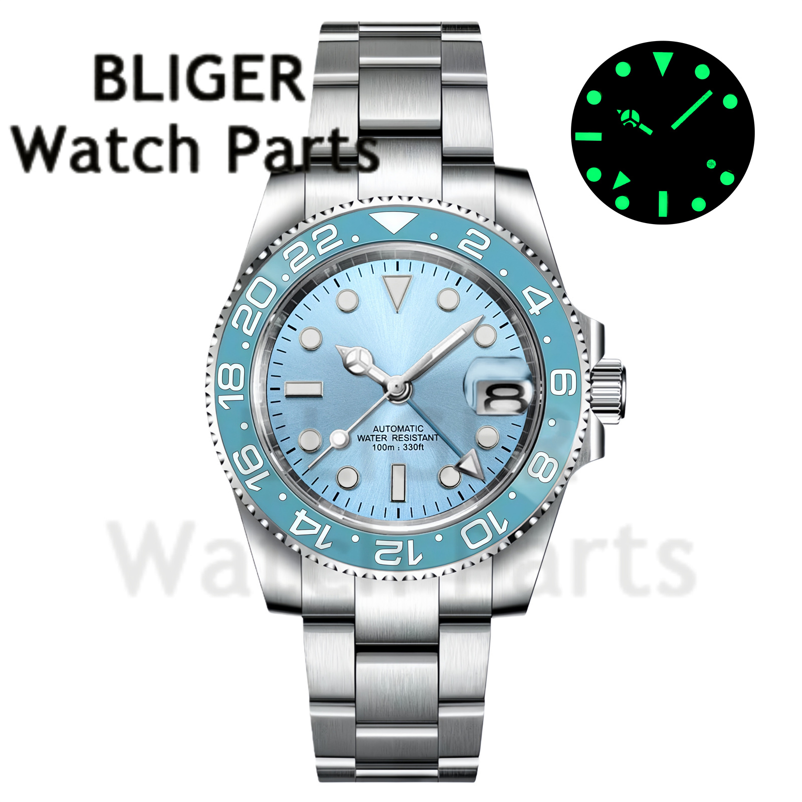 Custom Fashion GMT 40mm Men NH - Stainless Bracelet Diver ulasan dan harga