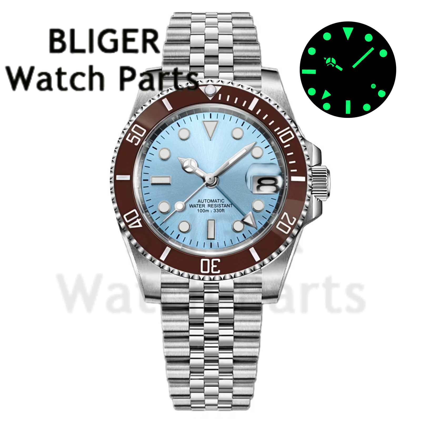 Custom Fashion GMT 40mm Men NH - Stainless Bracelet Diver ulasan dan harga